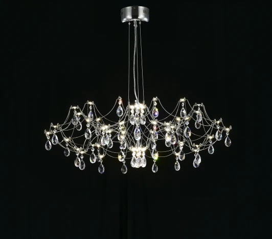 MR2660-60P-50AD Подвесная люстра светодиодная с пультом и хрустальными подвесками Asfour MyFar Ersilia MR2660-60P-50AD