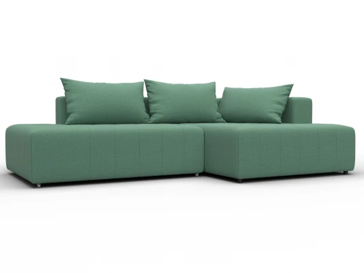134813 Диван угловой Лига-103 НПБ угол правый (ДСП,Брус,Фанера,Рогожка/Зеленый) Лига Диванов 134813