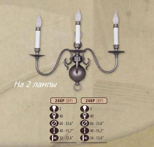 248P/2 BP Бра Riperlamp 248P 248P/2 BP