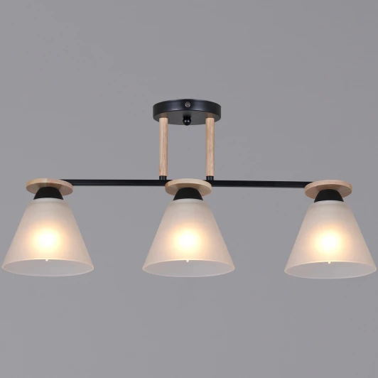 11630-0.3-03 BK+WOOD Потолочная люстра на штанге Reluce 11630-0.3-03 BK+WOOD (220V)