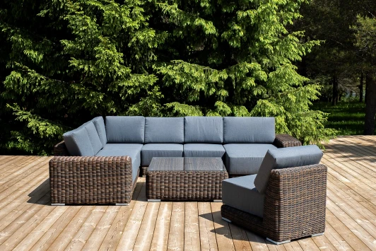 KS5O1T1-7-SET brown "Капри" трансформирующаяся лаунж-зона из искусственного ротанга, цвет коричневый 4SIS арт.УТ-00010385