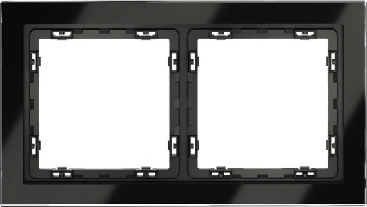 VLS110208 Рамка на 2 поста (черный, стекло) Voltum S70 VLS110208