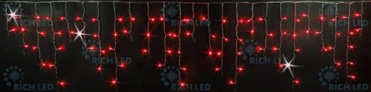 RL-i3*0.5F-T/R Гирлянда светодиодная Бахрома красная с мерцанием 220B, 112 LED, провод прозрачный, IP54 RL-i3*0.5F-T/R Rich LED