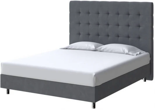 2026599 PROxSON Кровать Madrid Boxspring Standart (Ткань: Рогожка Тетра Графит) 80x200