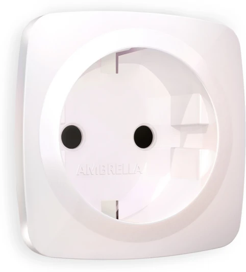 OP2070 Лицевая панель Ambrella Volt OMEGA (Жемчуг) для электрической розетки с заземлением со шторками QUANT OP2070