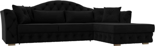 121599 Диван угловой Артис правый угол (Черный/Микровельвет) Лига Диванов арт.121599