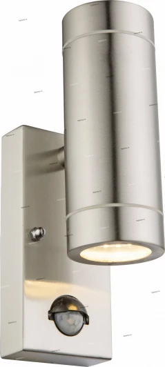 32068-2S Светильник настенный уличный светодиодный с датчиком движения Globo Perry, 2 лампы, никель с серым и прозрачным