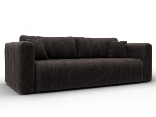 130270 Диван прямой Лига-062 НПБ (ДСП,Фанера,ХДФ/Пластик/Велюр/Коричневый) Лига Диванов 130270