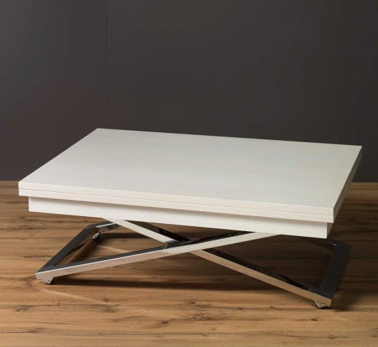 1076478001 Стол-трансформер Левмар Cross D36/S79 Дуб Анкор светлый/нержавеющая сталь от фабрики Levmar