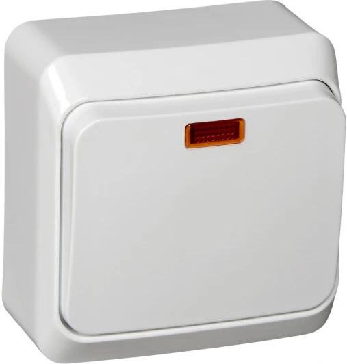 BA10-005B Выключатель накладной одноклавишный с подсветкой (белый) Systeme Electric BA10-005B