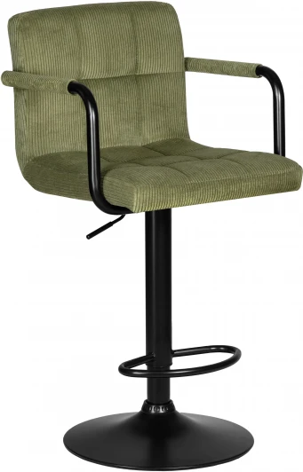 LM-5011_B-M_VV-LAR-E2041-7 Стул барный DOBRIN KRUGER ARM BLACK (зеленый вельвет (LAR-E2041-7))