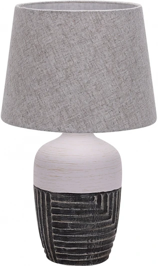 10195/L Grey Настольная лампа Escada Antey 10195/L Grey 1x40Вт E27, керамика/ткань, черный/белый/серый