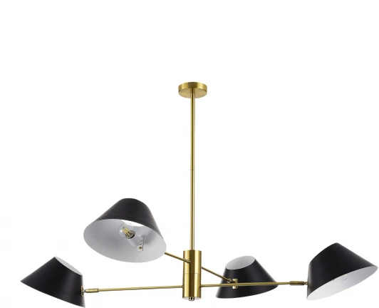 SLE1253-343-04 Потолочная люстра на штанге Evoluce Norbi SLE1253-343-04 Латунь/Черный, Белый E14 4*60W (220V)