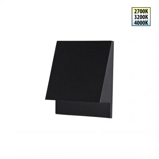 359723 Подсветки для лестниц и ступеней светодиодная Novotech Scala 359723 черный с переключателем цв. температуры IP65 LED 3W 100-240V 2700К\3200К\4000К