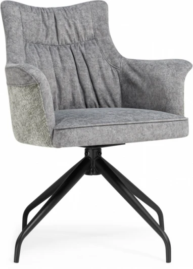 15841 Стул на металлокаркасе Woodville Kaser 360 крутящийся grey / black арт.15841