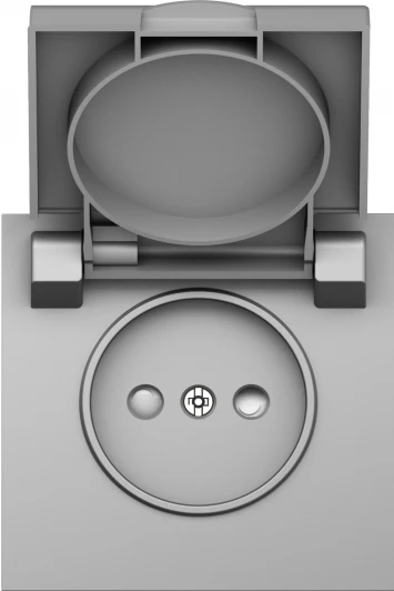 DS43437 Накладка для розетки без заземления, с крышкой, 16A 250 В~, сталь IP44 Donel S08 DS43437