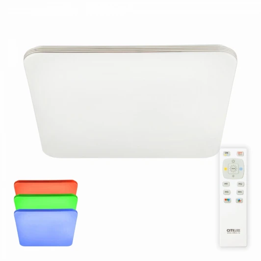 CL714K680G Потолочный светильник RGB Citilux Симпла CL714K680G (LED, 220V, диммер, пульт управления)
