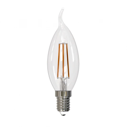 LED-CW35-9W/3000K/E14/CL PLS02WH картон Лампочка светодиодная свеча на ветру прозрачная E14 9W 3000K Uniel LED-CW35-9W/3000K/E14/CL PLS02WH