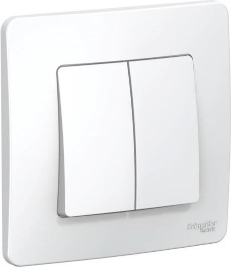 BLNVS106601 Выключатель встраиваемый двухклавишный (белый) Systeme Electric Blanca BLNVS106601