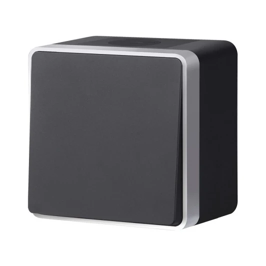 W5010234 Выключатель одноклавишный влагозащищенный Gallant Werkel W5010234 (черный с серебром)