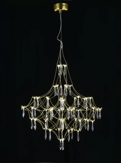 MR2642-66P-76AP Подвесная люстра светодиодная с пультом и хрустальными подвесками Asfour MyFar Allegria MR2642-66P-76AP