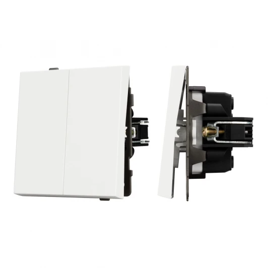 054556 Механизм выключателя двухклавишный проходной SWT-TENDO-MKP2-SFPL-WH (230V, 10A) (Arlight) 054556