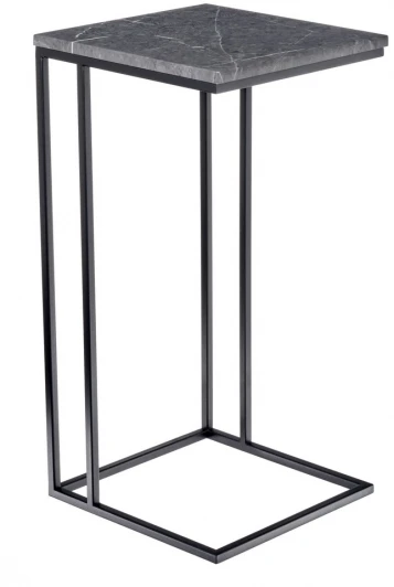 RF 0355 Придиванный столик Loft 35x35см, серый мрамор с чёрными ножками Bradex Home RF 0355
