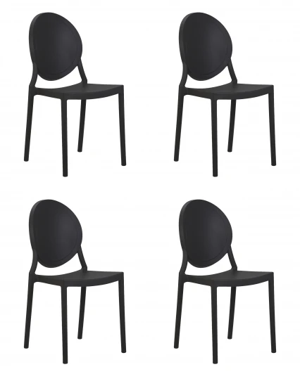 SET-4 712PP-LMZL ALBERT Набор 4 шт Стул обеденный DOBRIN ALBERT (цвет чёрный)