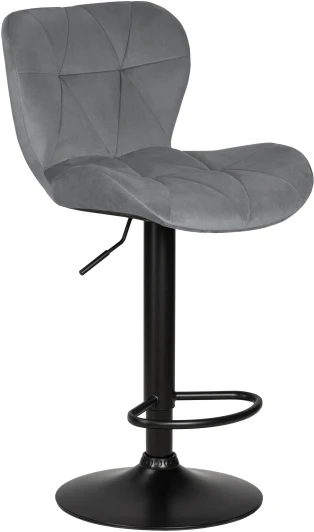 5022_BlackBase-LM BARNY BLACK, цвет сиденья серый велюр (MJ9-75), цвет основания черный Стул барный DOBRIN BARNY BLACK (серый велюр (MJ9-75)) 5022_BlackBase-LM BLACK, цвет сиденья серый (MJ9-75), основания черный