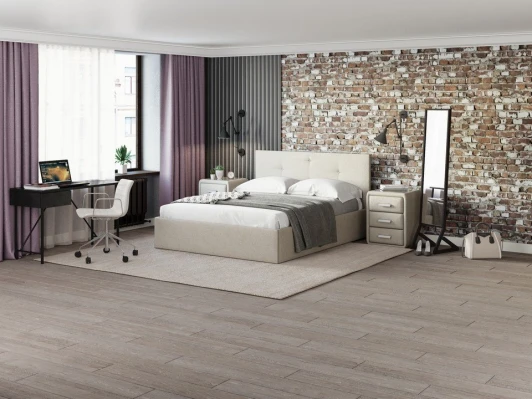 1934399 PROxSON Кровать Mono (Ткань: Жаккард Tesla Мокко) 140x200