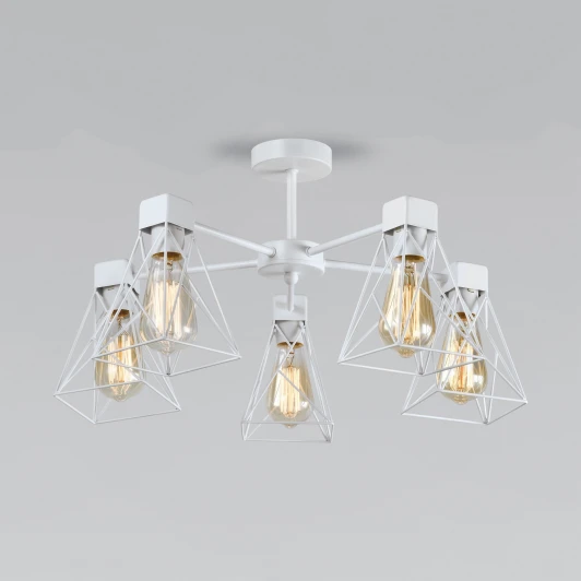 70107/5 белый Потолочная люстра на штанге Eurosvet Trappola 70107/5 белый