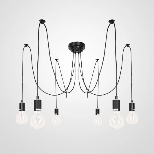 Spider01 Потолочная люстра паук Spider Black L6 ImperiumLoft ImperiumLoft Spider01 (352852-26)