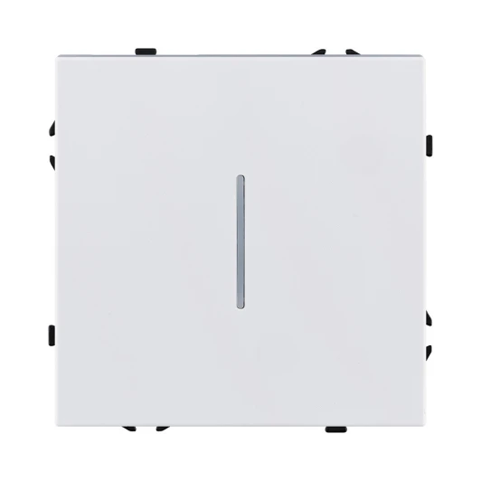 EC-007WG Выключатель 1-клавишный 10А/250В с LED подсветкой, белый глянцевый Kollinger Eclipse EC-007WG