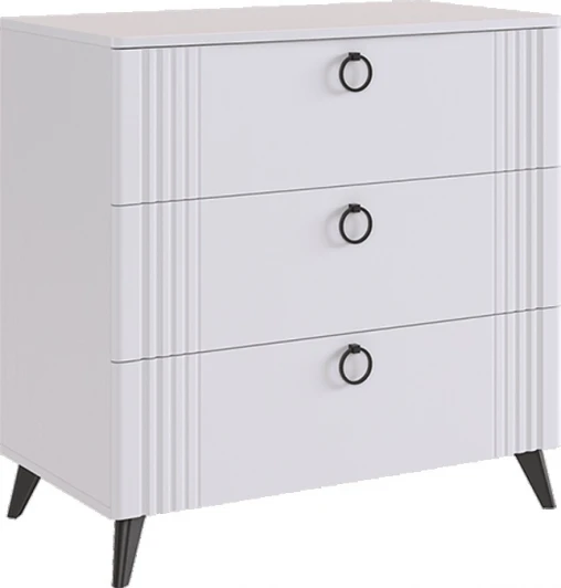 KE-02.3101 Ева Комод Mebelson (ЛДСП,МДФ,ПВХ,Пластик/Светлое дерево,Белый) арт.KE-02.3101