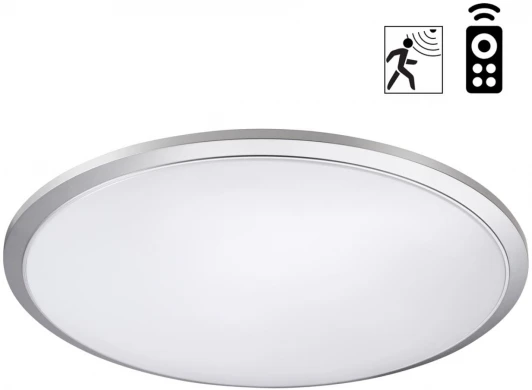 359213 Светильник накладной влагозащищ. диммир. с датчиком движения (пульт ДУ в комплекте) Novotech Mask 359213 серый IP43 LED 48W 170-265V 4320Лм 3000-6000К