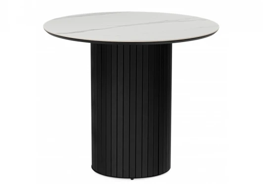 625917 Кухонный стол Notta Гравент 90 белый мрамор snow white / черный