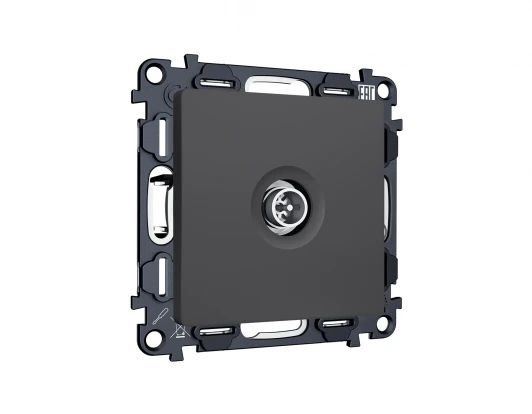 MA913005 Комплект механизма ТВ-розетки оконечной экранированной встраиваемый (графит мягкое касание) Ambrella Volt QUANT MA913005