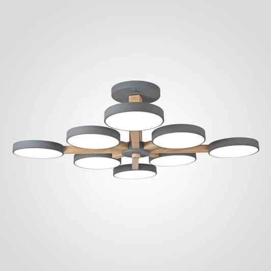 Turna-B01 Потолочная люстра Wi-Fi на штанге Turna L8 Grey By ImperiumLoft Turna-B01 (LED, 220V, голосовое управление, умный дом - Алиса)