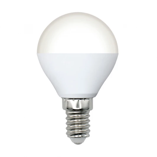 LED-G45-6W/3000K/E14/FR/DIM/SLS Лампа светодиодная, диммируемая, форма "шар", матовая, теплый белый свет 3000K Volpe OPTIMA DIM LED-G45-6W/3000K/E14/FR/DIM/SLS