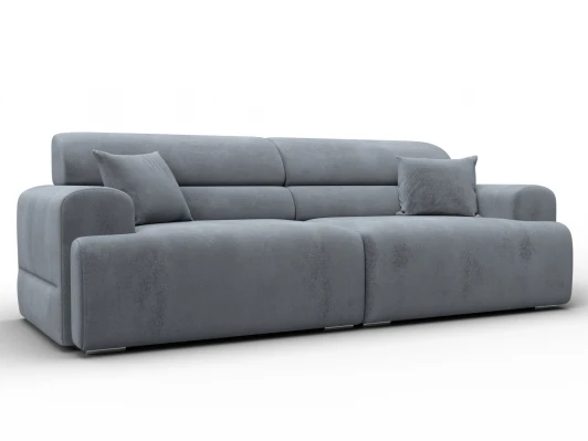 136489 Диван прямой Лига-109 НПБ (ДСП,Фанера,Велюр/Серый) Лига Диванов 136489