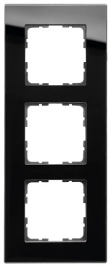 G1003GB Рамка на 3 поста (черный) Jasmart G-Glass G1003GB