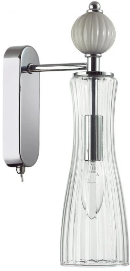 8269/1W Бра с выключателем Lumion Emily 8269/1W хром/серый/прозрачный, металл/керамика/стекло Е14 1*40W 220V