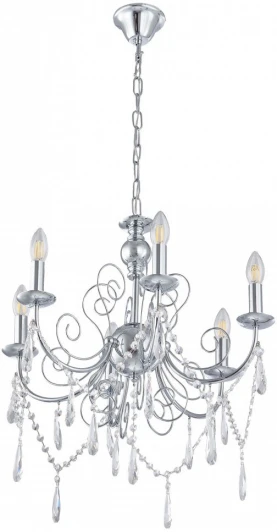 345620/6 CR Подвесная люстра Arte Milano AM345620 345620/6 CR (220V, подвески, на цепи, подсвечник, свеча)