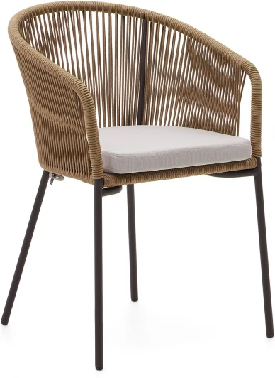 114294 Веревочный стул Yanet бежевого цвета La Forma (ex Julia Grup) арт.114294