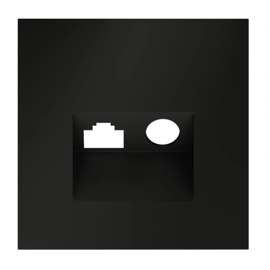 VLS002708 Накладка для розетки TV+RJ45 Voltum S70 VLS002708 (черный матовый)