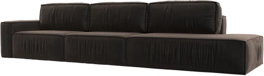 121742L Диван прямой Прага Модерн Лонг подлокотник слева (Коричневый/Велюр) Лига Диванов арт.121742L