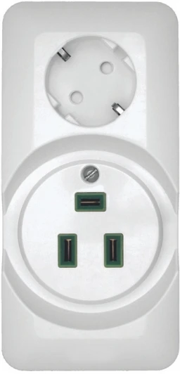 RA32-211R-B Розетка накладная комбинированная для электроплиты 32А и силовая с заземлением и шторками 16А (белый) Systeme Electric Прима RA32-211R-B