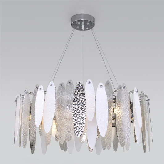 324/10 хром Подвесная люстра Wi-Fi Bogate's Canaria 324/10 (220V, управление смартфоном, голосовое управление, умный дом - Minimir Home, Алиса, Маруся, Салют, на тросе, круглые)