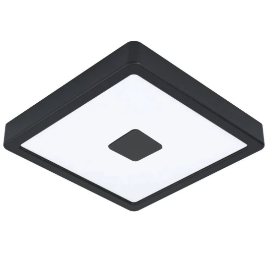 900283 Уличный настенно-потолочный светильник Eglo Iphias 2 900283 LED 17W, 2000lm, IP44, L210, B210, H30, сталь, черный/ пластик, белый