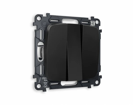 MO805010 Комплект механизма Ambrella Volt 3-клавишного выключателя OMEGA MO805010 Черный матовый QUANT